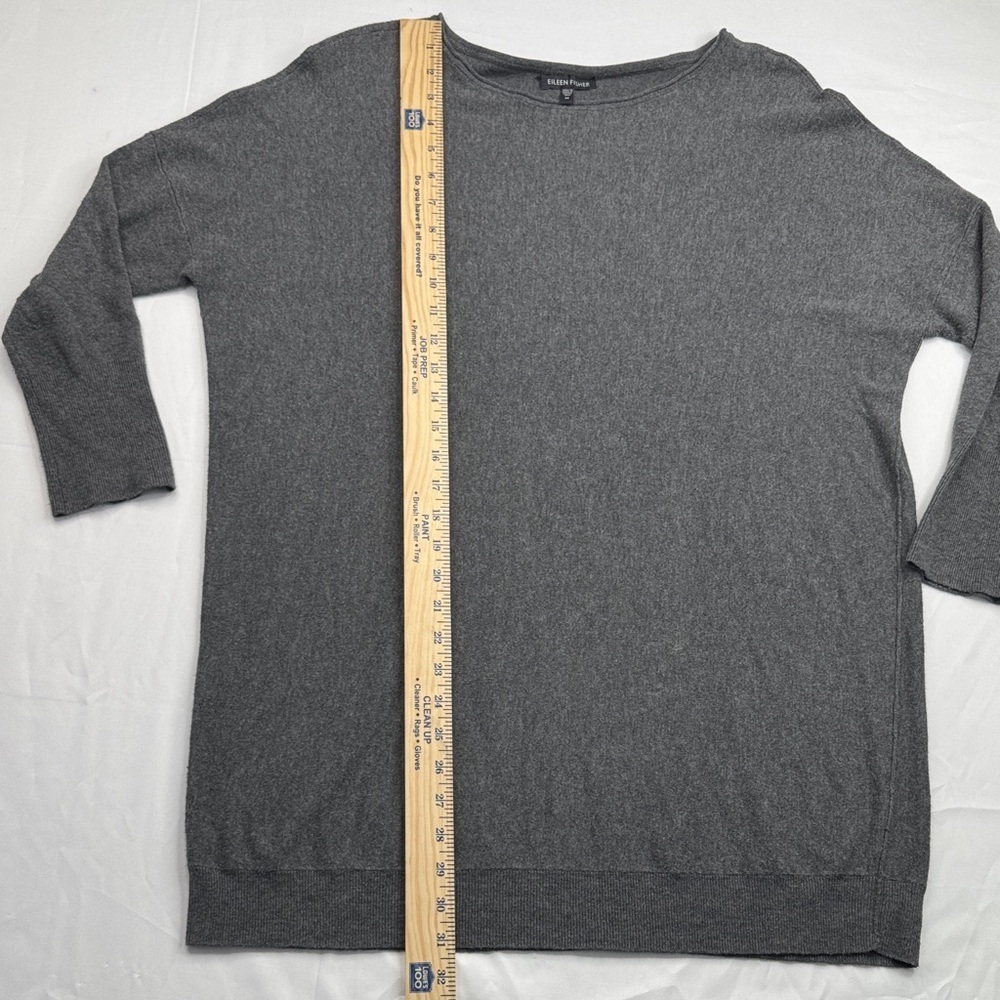 Eileen Fisher Charcoal Knit Sweater size medium M but slightly oversize roomy - Picture 4 of 6